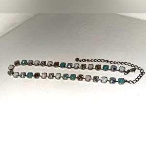 Touchstone Crystal By Swarovski Necklace. Unique opal/turquoise color mix!